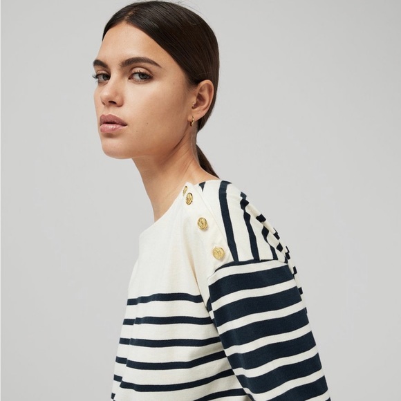 Rag and bone striped tee size large - Picture 2 of 8